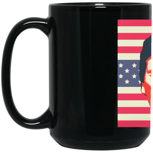 Tucker Carlson | 15 oz. Black Mug | Patriotic Look
